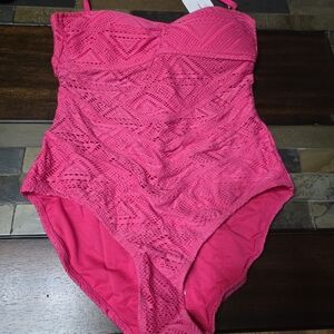 Jessica Simpson Hot Pink One Piece Swimsuit